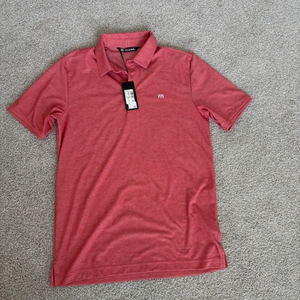 TravisMathew Excursion Polo Mens S Red Golf Pickleball Tennis Athletic Sporty